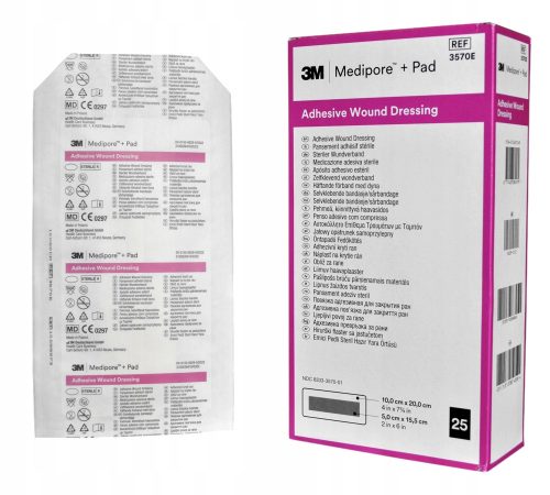 Obliži 3M Medipore + Pad 3570E, 10 cm x 20 cm, 25 kosov