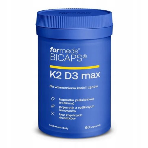 BICAPS Vitamin K2 in D3 MAX 60 kapsul za zdravje kosti, sklepov in imunski sistem