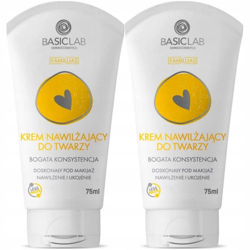 BasicLab Bogati Vlažilni Krema za Obraz za Suho in Občutljivo Kožo 2x75ml