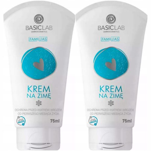 BasicLab Zimski zaščitni krem z vitaminom E za obraz - 2 x 75 ml