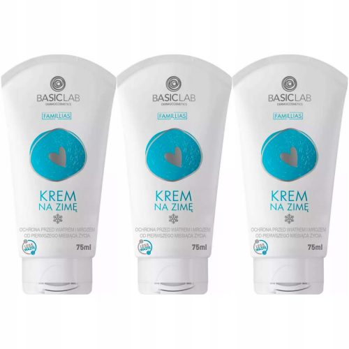 Zaščitna zimska krema BasicLab Famillias Lipid za obraz, 3 x 75 ml