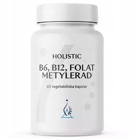 Holistični B6, B12, Folat Metylerad - Methylirani Dodatki s 60 Kapsulami