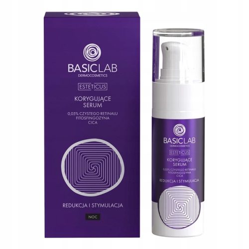 BasicLab Dermokozmetični Korekcijski Serum CICA z 0,05% Čistim Retinalom, 30 ml