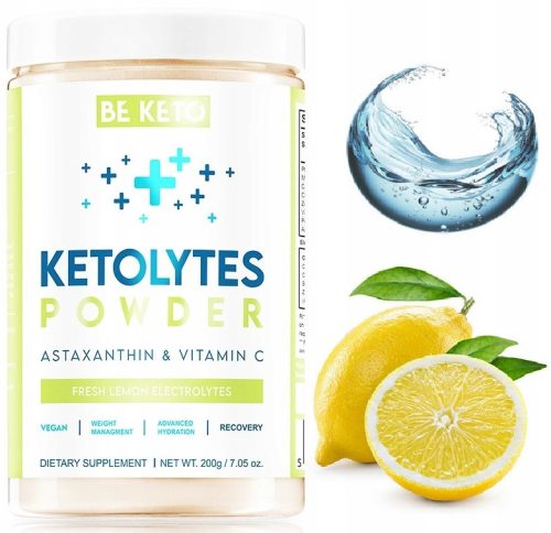 Elektroliti z naravnim okusom sveže limone BeKeto, 200g – optimalno hidracijo in podporo regeneracije