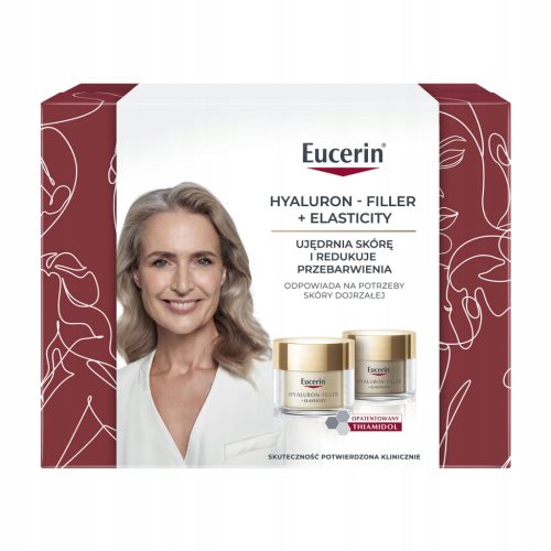 Komplet negovalnih krem Eucerin Hyaluron-Filler + Elasticity za dnevno in nočno uporabo