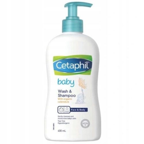 CETAPHIL BABY 2 v 1 Emulzija za Umivanje in Šampon za Otroke 400ml