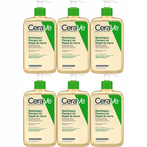 CeraVe Vlažilno Penasto Olje za Umivanje Obraza in Telesa, 6 x 473ml