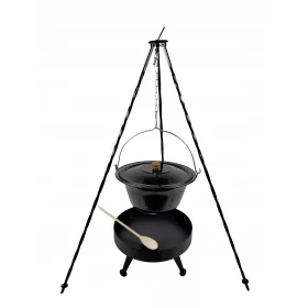  Emajliran kotel 10 + pokrov KAMIN 40 cm stativ 120 cm