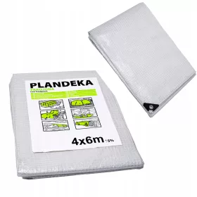   Mocna i Wodoodporna Prozorna Plandeka Zbrojona 10x12m z Aluminiowymi Oczkami