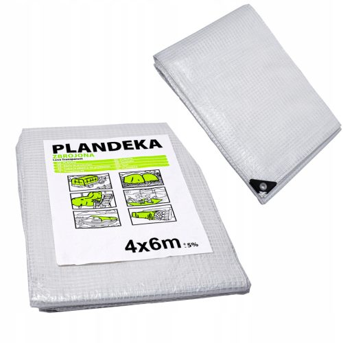 Mocna i Wodoodporna Prozorna Plandeka Zbrojona 10x12m z Aluminiowymi Oczkami