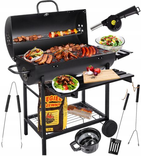  VRTNI ŽAR NA OGLJE NA KOLESIH, POLICE, BBQ ŽAR NA BRIKETE, GRILL&CHILL