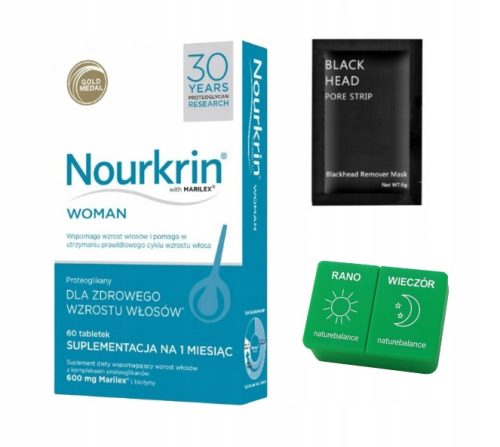 Nourkrin Woman - Proteoglikani za spodbujanje rasti las pri ženskah, 60 tablet + DARILO