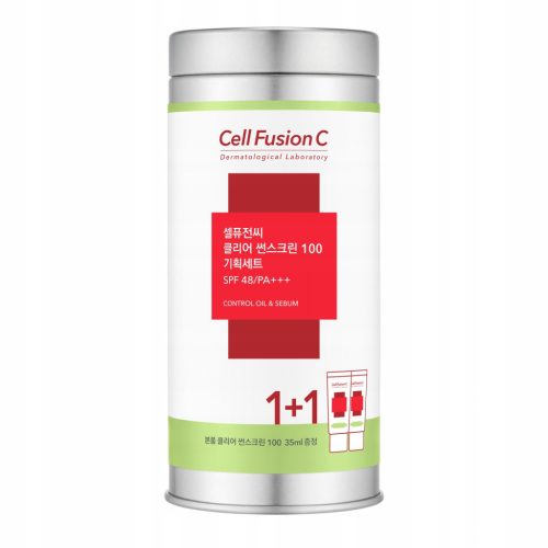 Dvojni set zaščitne kreme CELL FUSION C Clear Sunscreen SPF 48 PA+++ za problematično kožo, 2 x 35 ml