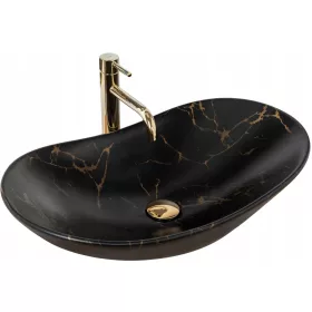   Umivalnik na pult ROYAL MARBLE Black Matt Rea – črni mat keramični umivalnik