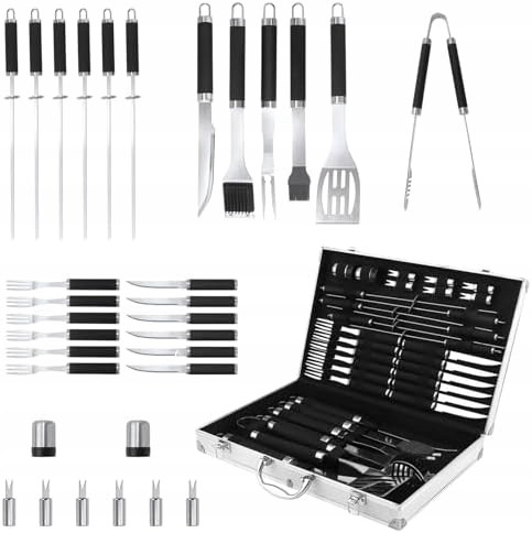  XXL Grill Set v KOVČKU 33v1 dodatki Orodja za žar VISOKA KAKOVOST