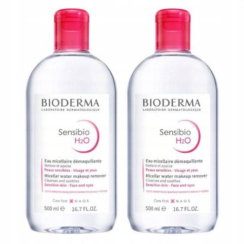 Micelarni Čistilni Losjon BIODERMA Sensibio H2O za Občutljivo Kožo, Duopakiranje 2 x 500 ml