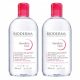 Micelarni Čistilni Losjon BIODERMA Sensibio H2O za Občutljivo Kožo, Duopakiranje 2 x 500 ml