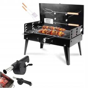    VRTNI TURISTIČNI ŽAR PRENOSNI ZLOŽLJIV KOVČEK ZA ŽAR + DODATKI