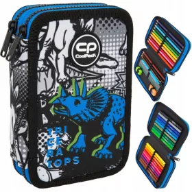   Coolpack Jumper 2 Dvojni etui za pisala z opremo F066853 Dinozaver T-Rex