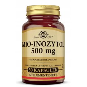   Solgar Mio-Inozitol 500 mg - Kapsule za dopolnitev prehrane z visokokakovostnim inozitolom, 50 kapsul