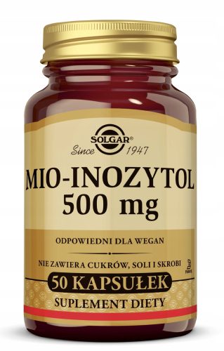 Solgar Mio-Inozitol 500 mg - Kapsule za dopolnitev prehrane z visokokakovostnim inozitolom, 50 kapsul