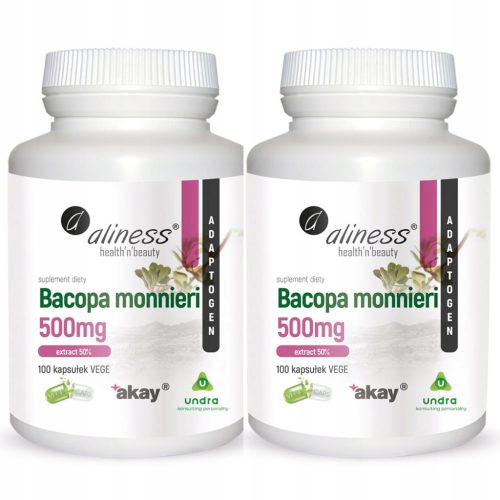Ekstrakt Bacopa monnieri 50%, 500 mg - 100 VEGE kapsul za izboljšanje spomina in podporo živčnemu sistemu