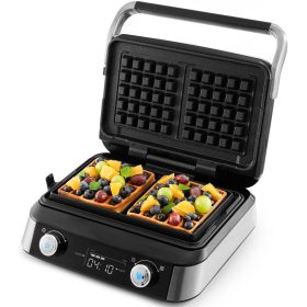    Aparat za vaflje Yoer 2 LARGE WAFFLES +4 avtomatski programi +nastavitev hrustljavosti