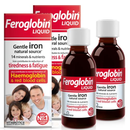 Feroglobin v tekočini - bogat z železom, vitamini B6 in B12 ter folno kislino, 200 ml