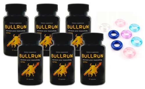 BULLRUN EXTRA – Močna podpora za moško vitalnost in seksualno zmogljivost (6 paketov + BREZPLAČNO darilo)