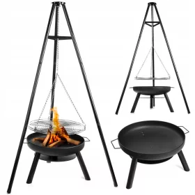    VRTNI KAMIN VRTNI TRINOŽEC ZA ŽAR Z OKVIRJEM LEHMANN REŠETKA 60CM