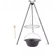  ŽAR inox rešetka 55 cm + LITOŽELEZNI LONEC 8 l