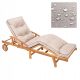 GARDEN LOUNGE CHAIR CUSHION 200x55 cm, Waterproof, Beige Color, UV Resistant, Easy Maintenance
