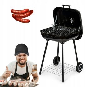  Prenosni vrtni žar s pokrovom na kolesih