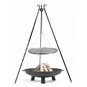    TRINOŽNI VRTNI ŽAR BLACK STEEL 70CM + GARDEN BALI FIRE PIT 80CM