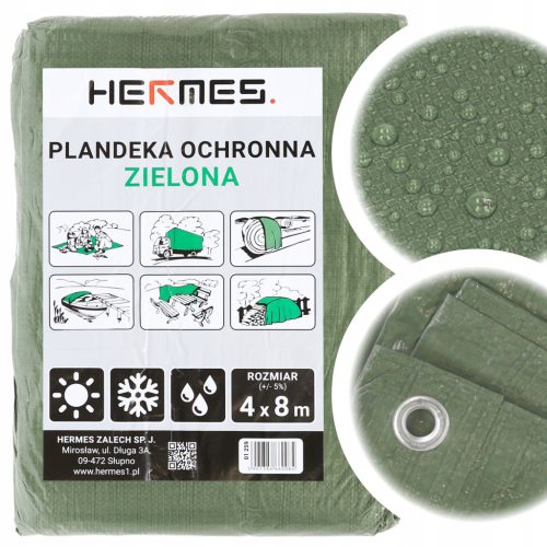 Mocna Wodoodporna Zaščitna Ponjava 90 g/m2, 4x8 m, Zelena