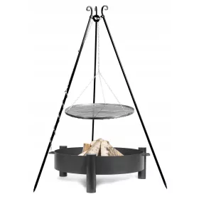    TRINOŽNI VRTNI ŽAR ČRNO JEKLO 70CM + VRTNO KURIŠČE HAITI 80CM
