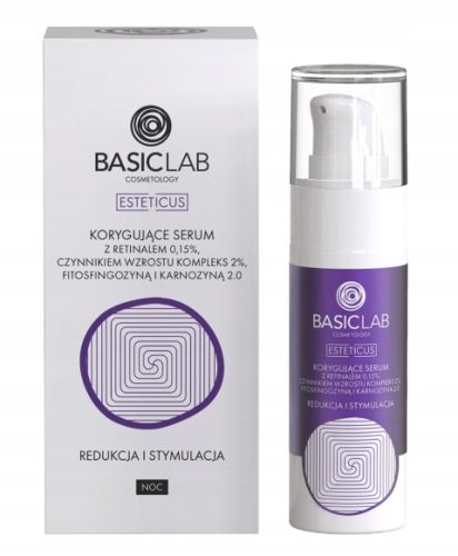 BasicLab Korektivni serum z retinalom 0,15% za večerno nego 30ml