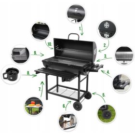    VRTNI ŽAR NA OGLJE SOD ZAKAT ZA PEPEL TERMOMETER VELIKA REŠETKA 71x45cm