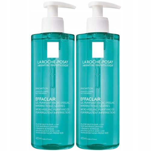 La Roche-Posay Effaclar Mikro Piling Čistilni Gel za Obraz 2x400ml