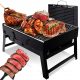  TURISTIČNI ŽAR PRENOSNI NA OGLJE ZLOŽLJIV KOVČEK ZA KAMPIRANJE BBQ KAPACITETA