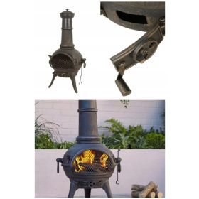 LITOŽELEZNI TERASNI GRELEC VRTNA PEČ KAMIN