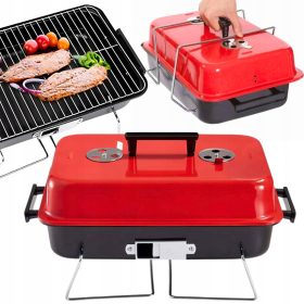    ZLOŽLJIV PRENOSNI OGLJE TURISTIČNI BBQ KAMPIRSKI KOVČEK HOLIDAY +