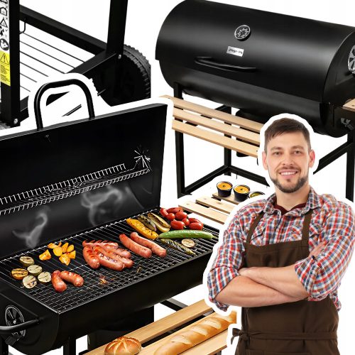  Vrtni žar na oglje Mize za sode jeklena masivna rešetka s termometrom