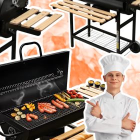    Žar na oglje Mize za sode jeklena masivna rešetka s termometrom in regulacijo