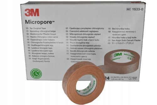 Micropore 3M 1533-0, kirurški trak, 1,25 cm x 9,1 m, 24 kosov