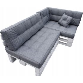   Blazine za dve palete set 6 kosov 120 x 80 siva RAVNO NASLONJALO