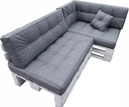 Blazine za dve palete set 6 kosov 120 x 80 siva RAVNO NASLONJALO