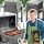  Vrtni žar s pokrovom, pomožna mizica, litoželezna masivna rešetka + 4 kg premoga