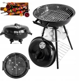    Vrtni žar s pokrovom, nastavljiva prezračevalna posoda za pepel, polica za oglje