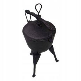  5L litoželezni lovski kotel z navojnim pokrovom